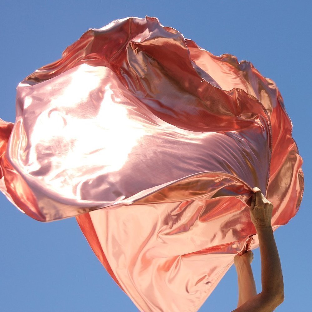 *Refiner's Fire Rose Gold Metallic Worship Banner Flags Set of 2 Made To Order - Picture 3 of 12